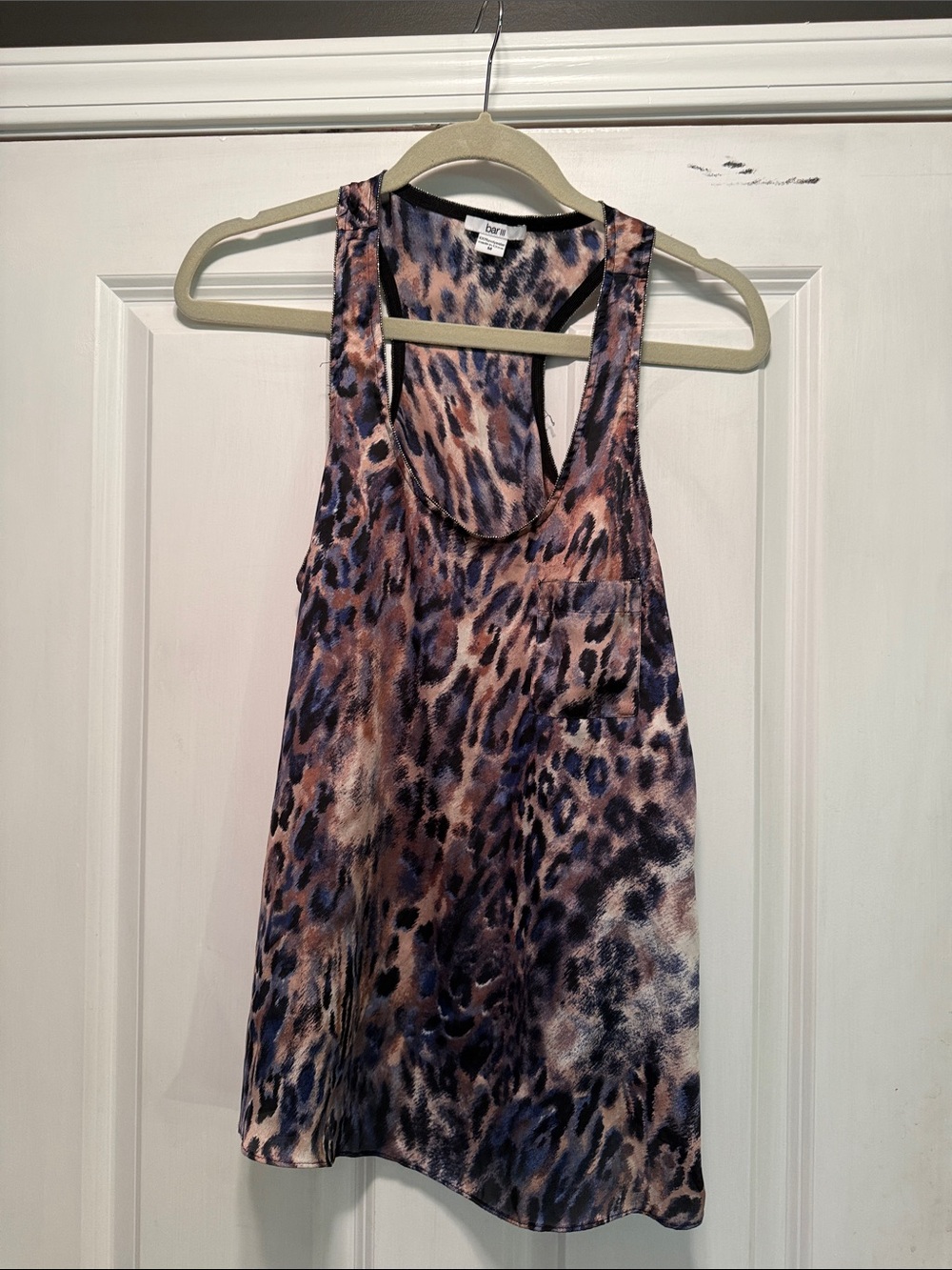 Bar III Leopard-Print Racerback Tank - Blue & Pink